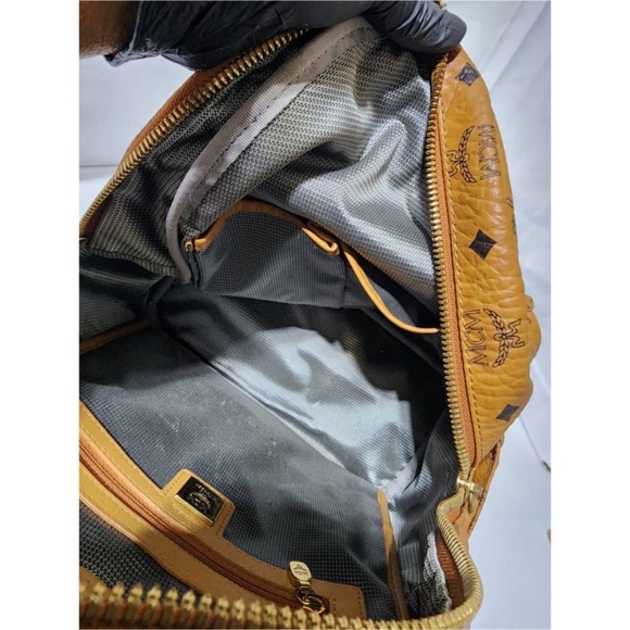 Authentic MCM Visetos Stark Medium Leather Backpack Brown - Picture 13 of 15